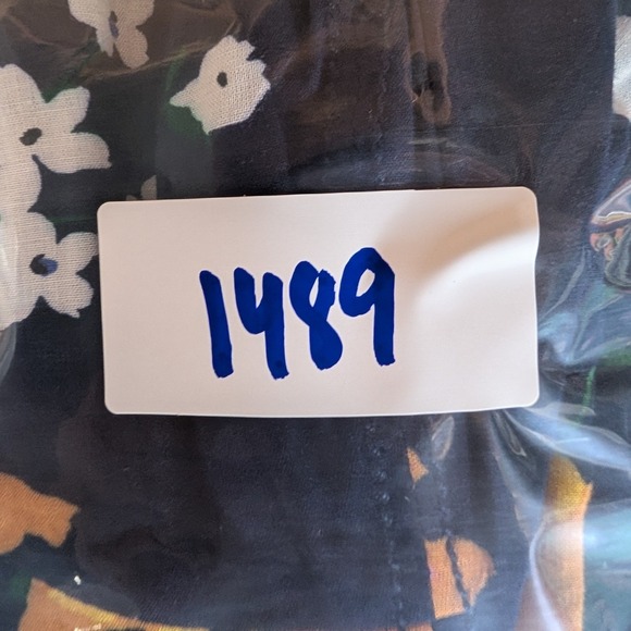 Maeve Vivienne Floral Midi Dress 2 Navy Blue Handkerchief Hem Cottagecore Boho - Picture 13 of 13